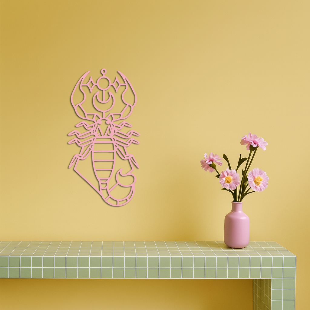 Scorpio Zodiac Metal Wall Art – Geometric Astrology Home Decor - KAFGP145