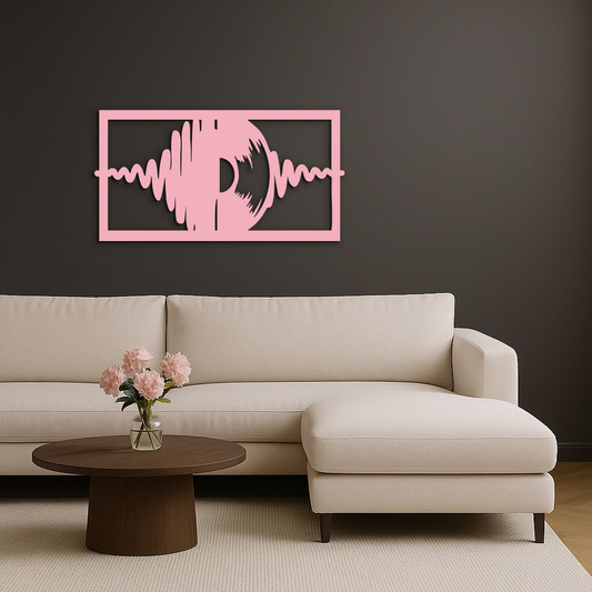 Pink Vinyl Record Soundwave Metal Wall Art – Music Inspired Modern Decor - KAFGP157