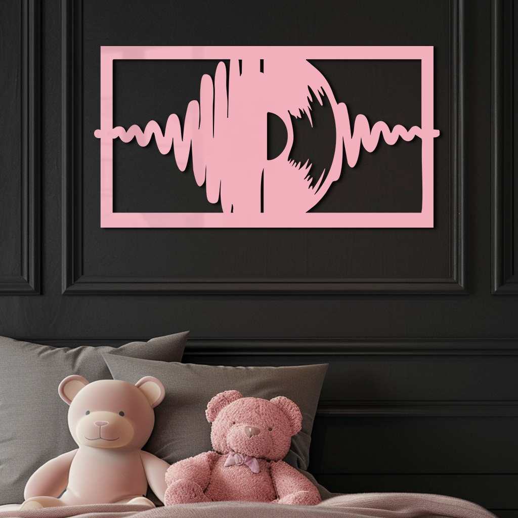 Pink Vinyl Record Soundwave Metal Wall Art – Music Inspired Modern Decor - KAFGP157