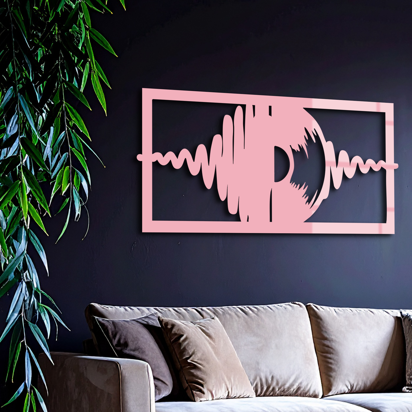 Pink Vinyl Record Soundwave Metal Wall Art – Music Inspired Modern Decor - KAFGP157