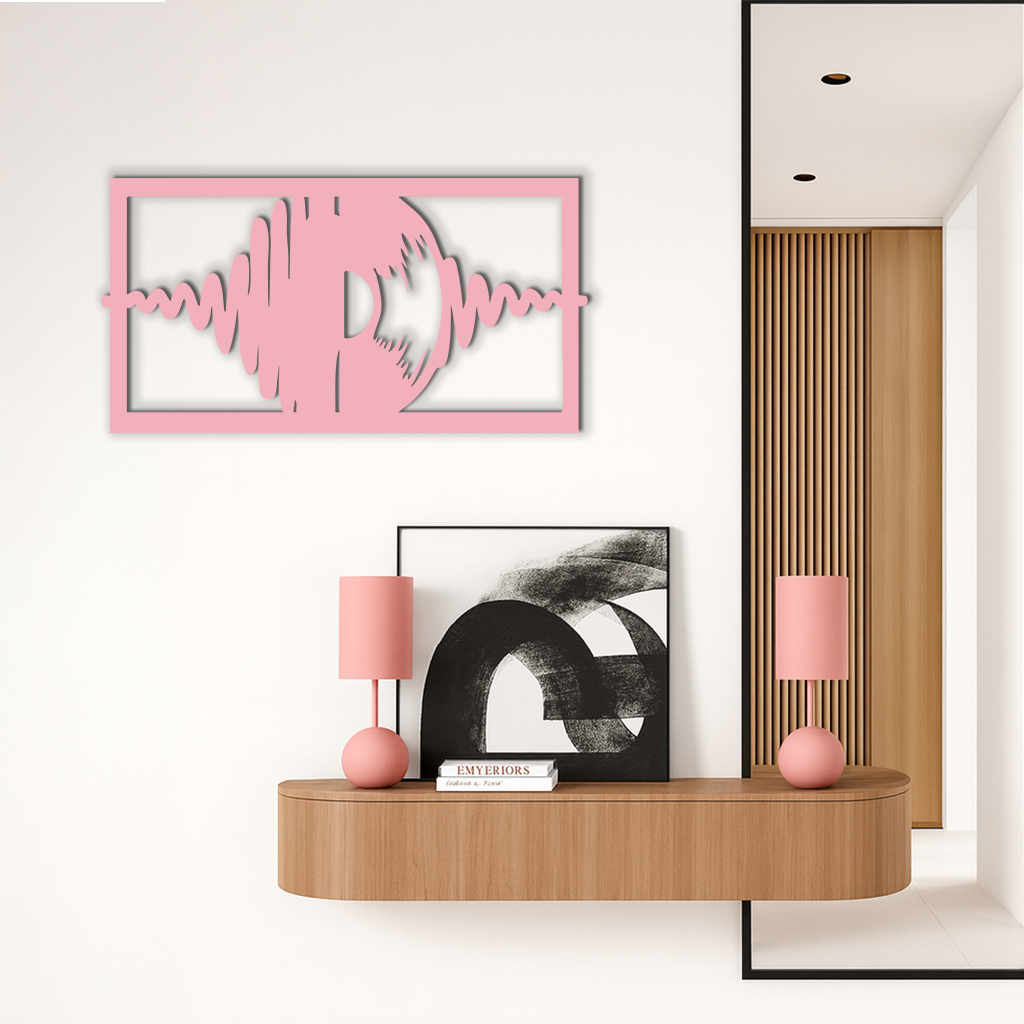 Pink Vinyl Record Soundwave Metal Wall Art – Music Inspired Modern Decor - KAFGP157