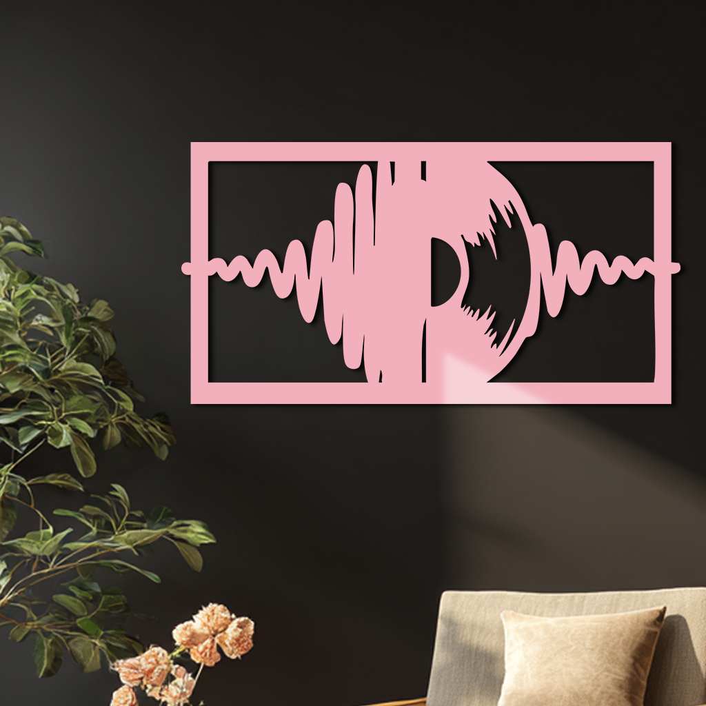 Pink Vinyl Record Soundwave Metal Wall Art – Music Inspired Modern Decor - KAFGP157