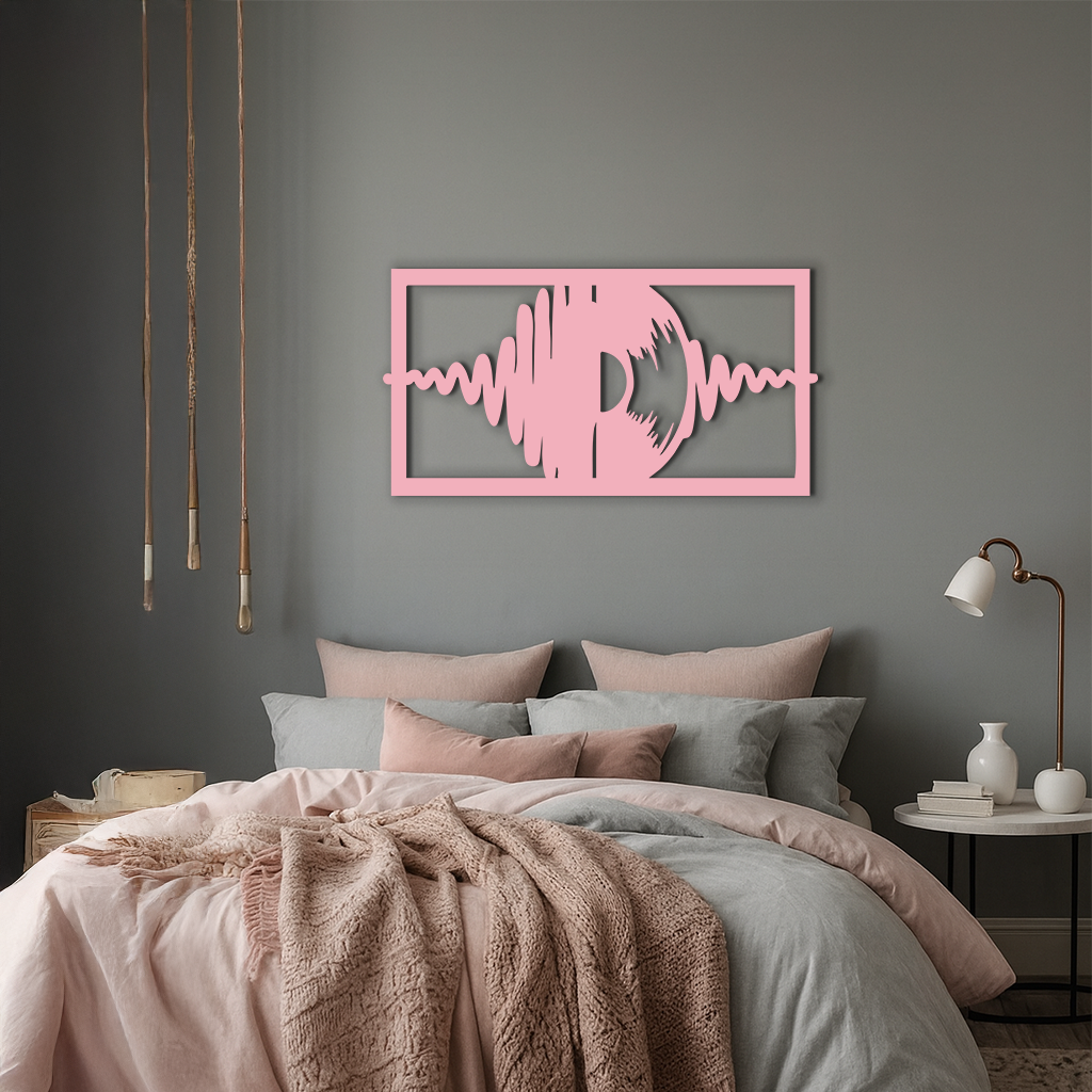 Pink Vinyl Record Soundwave Metal Wall Art – Music Inspired Modern Decor - KAFGP157