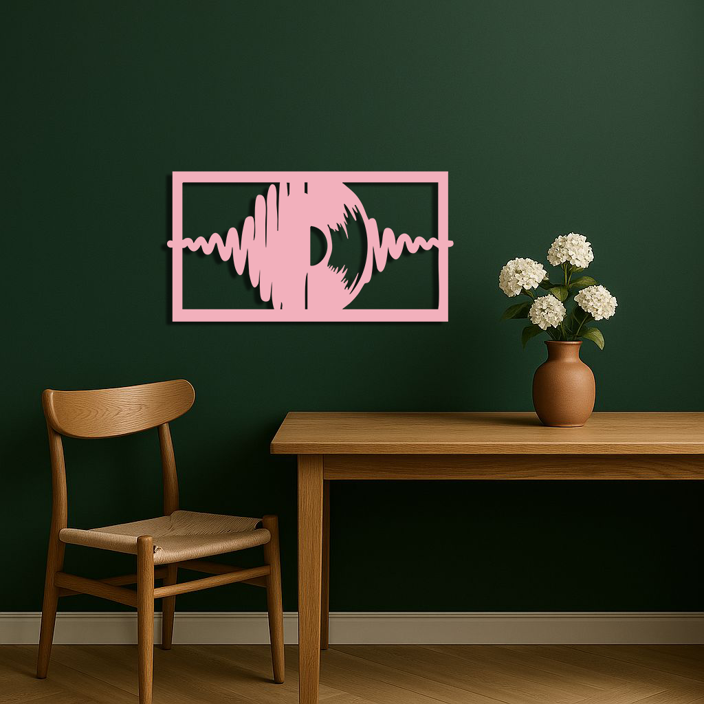 Pink Vinyl Record Soundwave Metal Wall Art – Music Inspired Modern Decor - KAFGP157