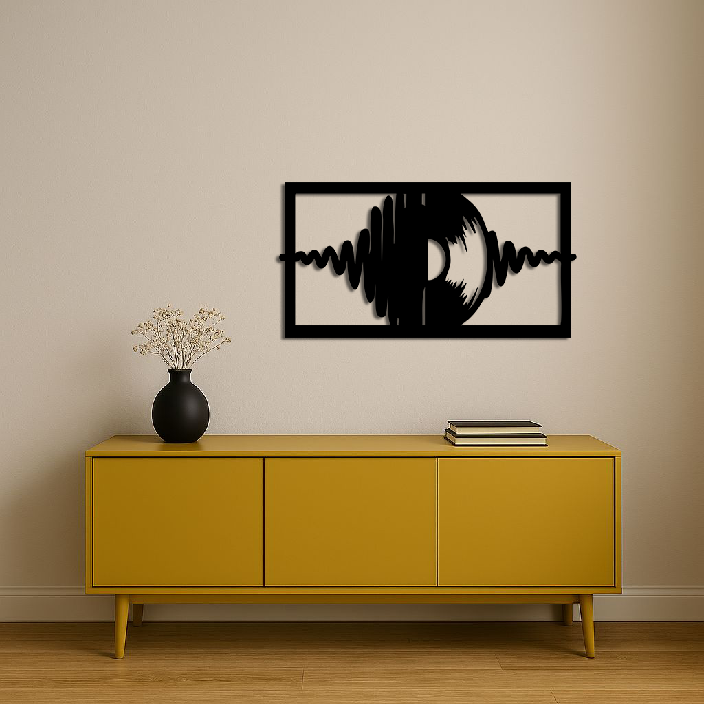 Pink Vinyl Record Soundwave Metal Wall Art – Music Inspired Modern Decor - KAFGP157