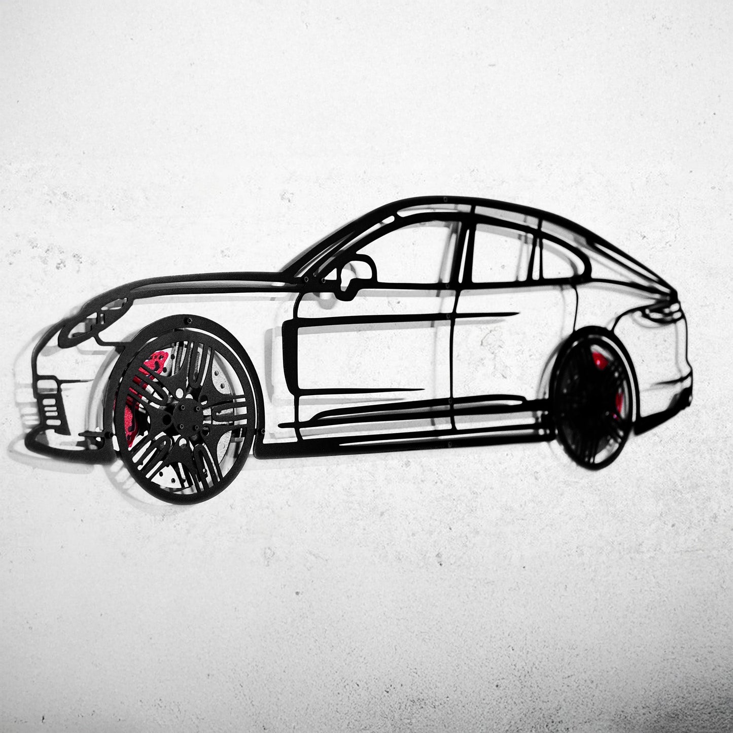 2022 Porsche Panamera 4S Wall Art – Steel Silhouette with Spinning Wheels-KAFMEKA009