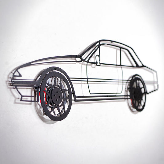 1985 Ferrari 400i Wall Art – Classic Steel Silhouette with Spinning Wheels-KAFMEKA024