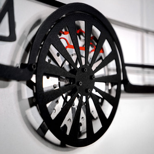 1964 Ford Mustang Wall Art – Classic Steel Silhouette with Spinning Wheels-KAFMEKA025