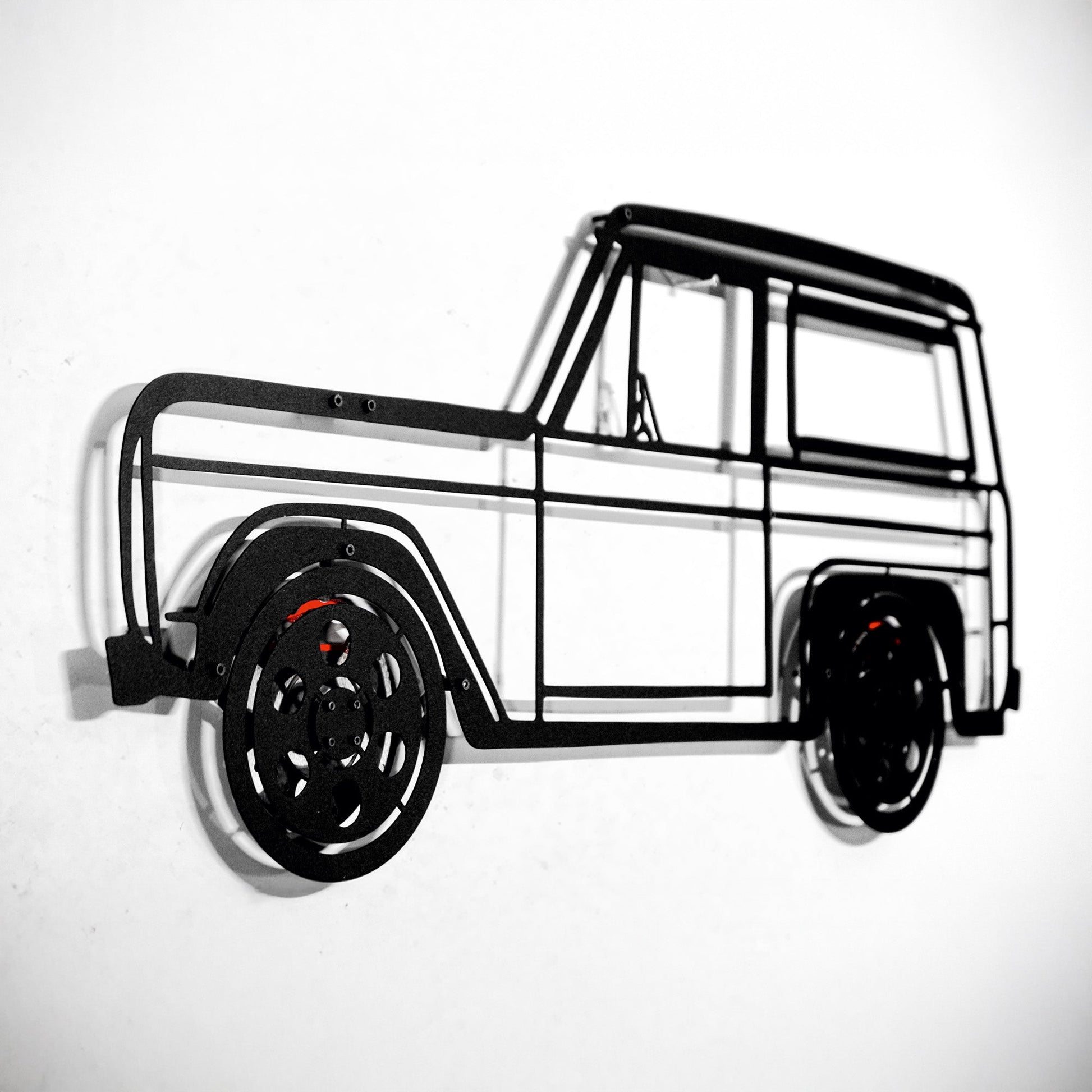 1972 Ford Bronco Wall Art – Classic 4x4 Steel Silhouette with Spinning Wheels-KAFMEKA026
