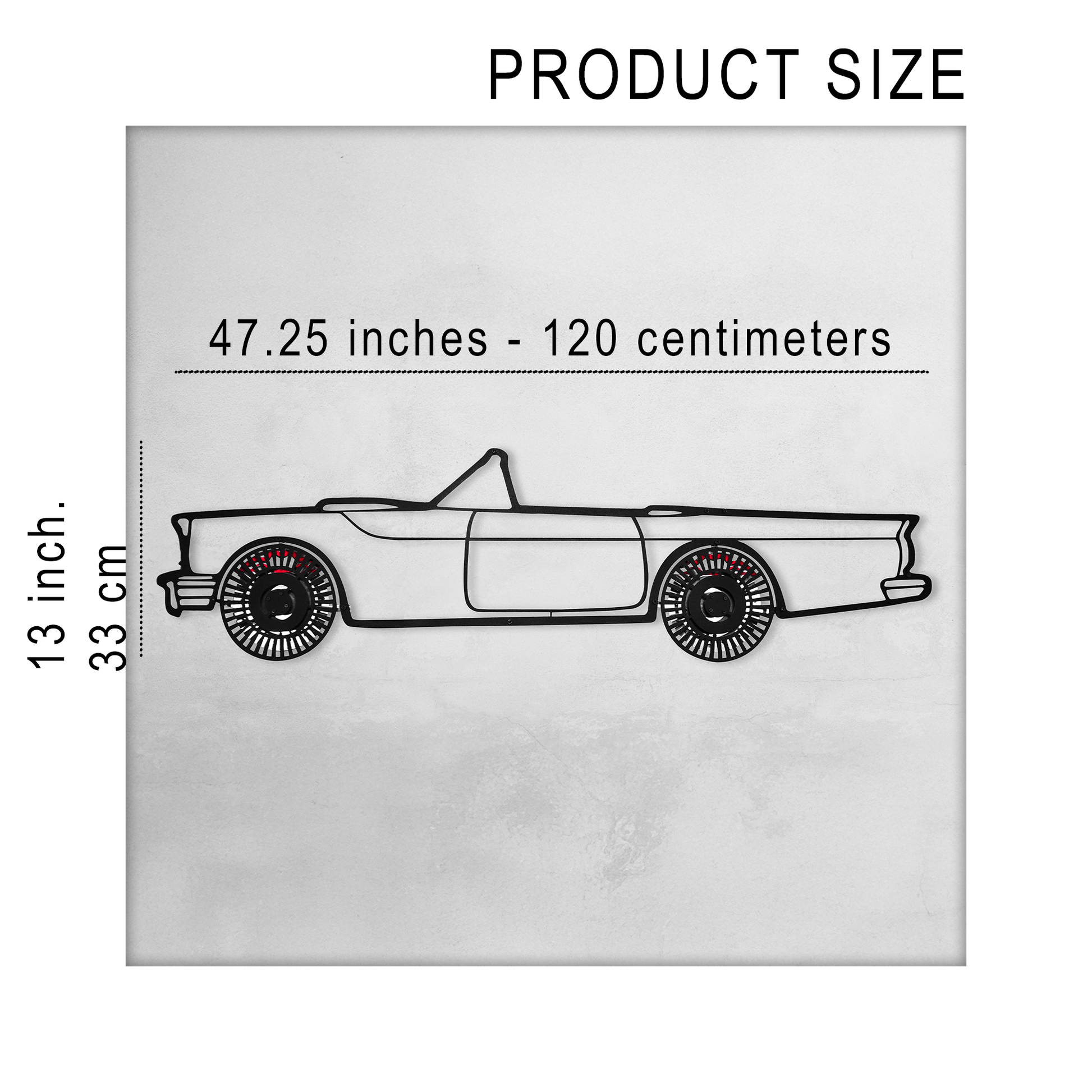 1957 Ford Thunderbird Wall Art – Classic Convertible Steel Silhouette-KAFMEKA027