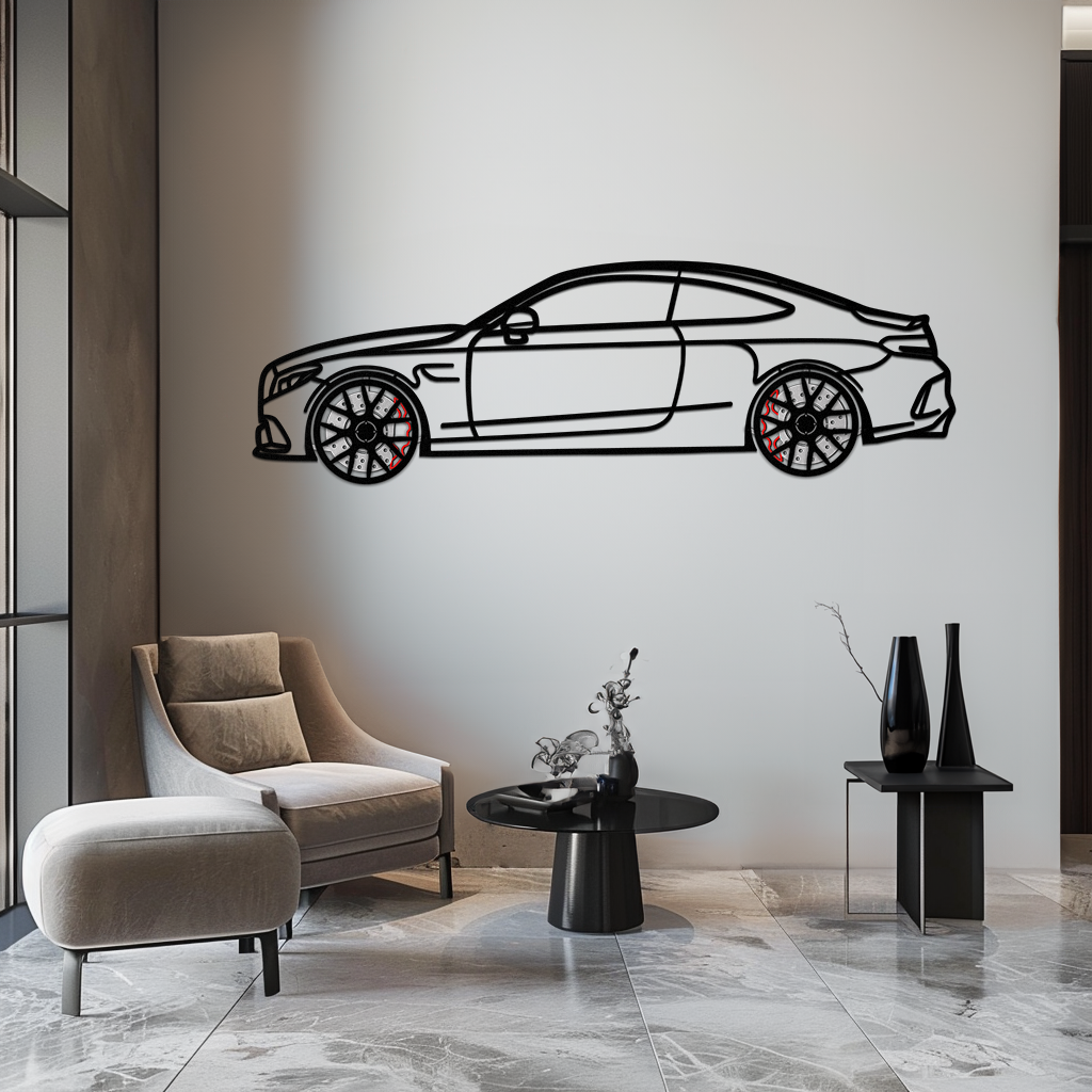Mercedes C63 AMG Metal Wall Art – Performance Coupe Silhouette with Rotating Wheels 🔥🏁KAFMEKA071