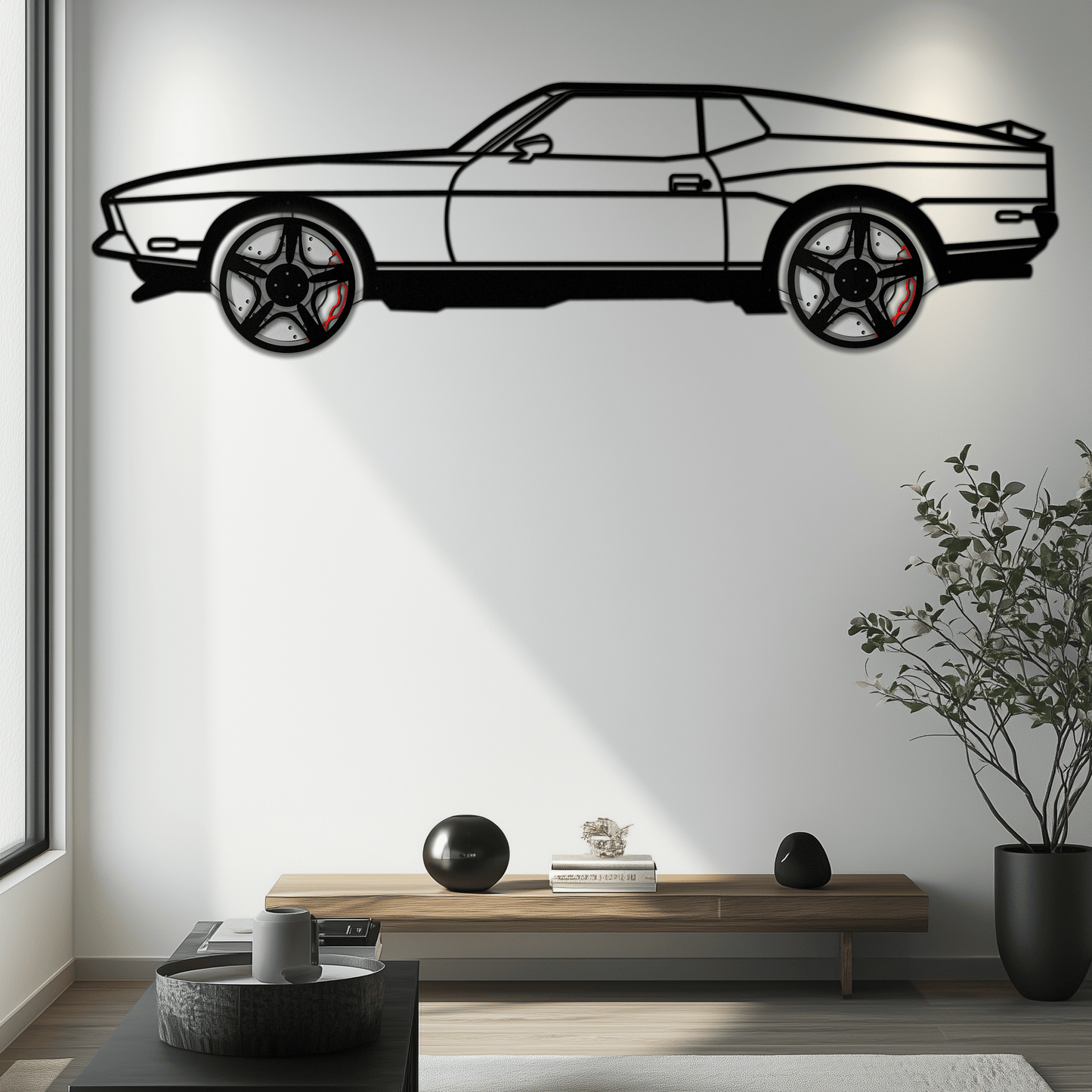 Ford Mustang 1971 Metal Car Wall Art – Rotating Wheels Classic Muscle Car Decor, Garage & Office Gift-KAFMEKA086