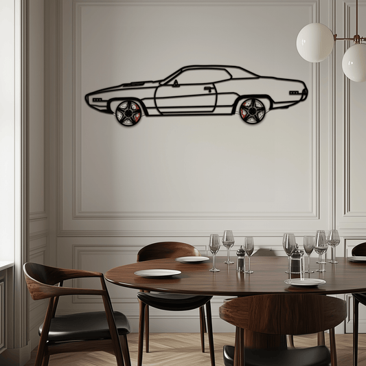 1971 Road Runner Side Profile Metal Wall Art – Classic Muscle Car Silhouette with Rotating Wheels | Garage & Office Decor Gift-KAFMEKA087