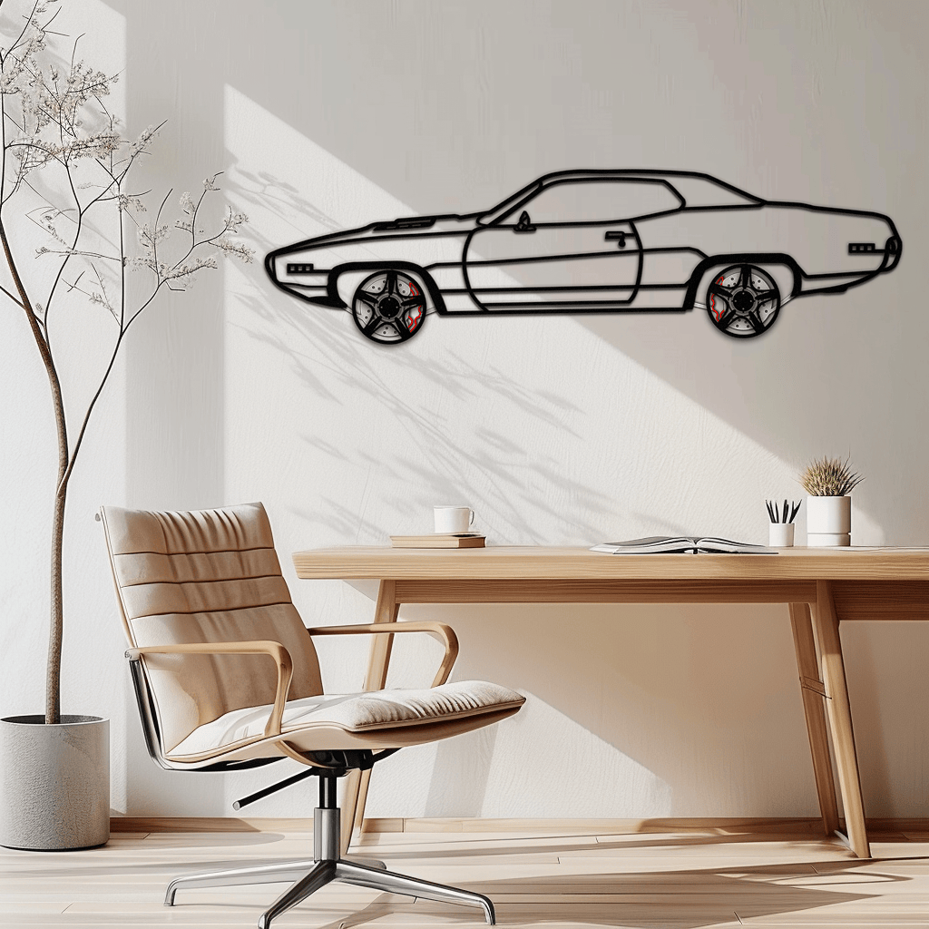 1971 Road Runner Side Profile Metal Wall Art – Classic Muscle Car Silhouette with Rotating Wheels | Garage & Office Decor Gift-KAFMEKA087