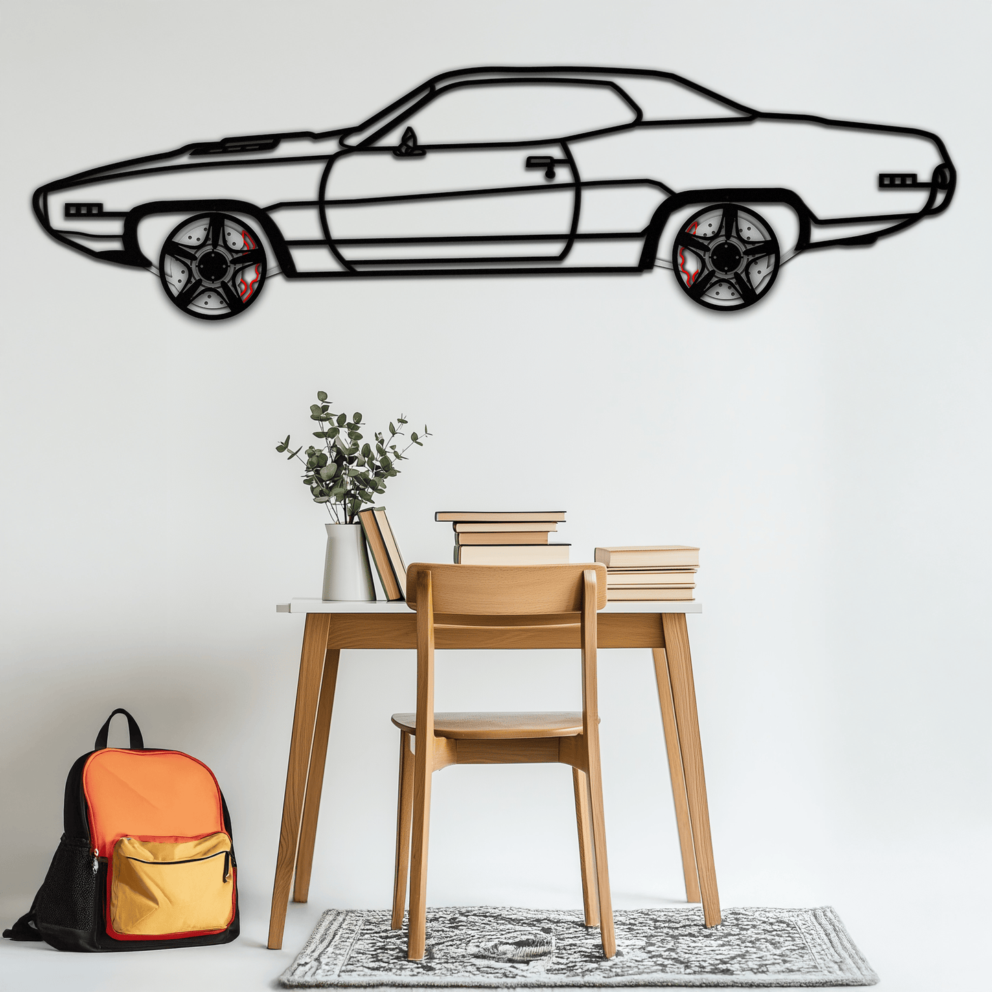 1971 Road Runner Side Profile Metal Wall Art – Classic Muscle Car Silhouette with Rotating Wheels | Garage & Office Decor Gift-KAFMEKA087