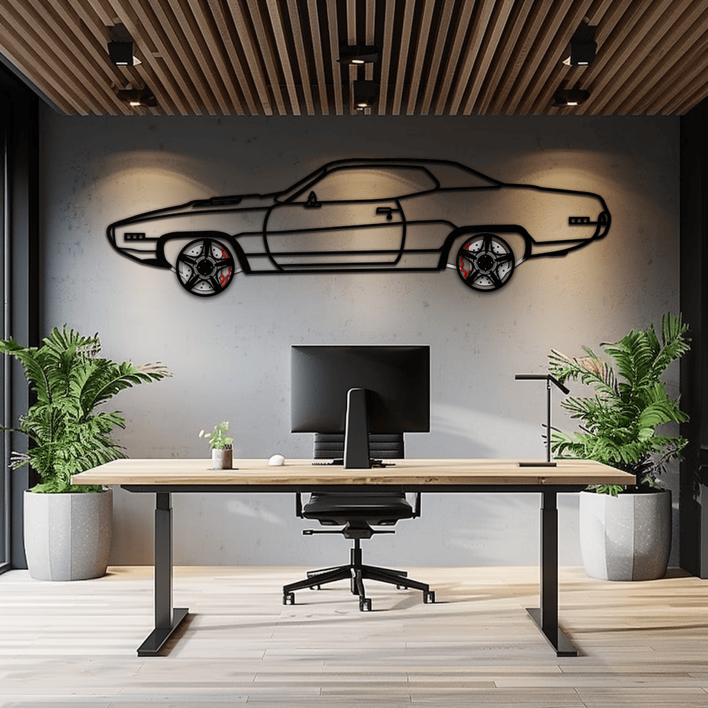 1971 Road Runner Side Profile Metal Wall Art – Classic Muscle Car Silhouette with Rotating Wheels | Garage & Office Decor Gift-KAFMEKA087