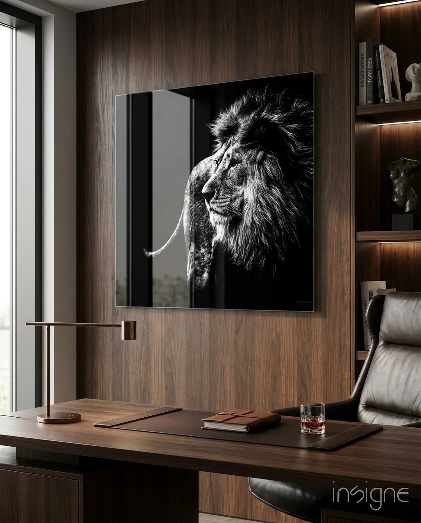 Lion Glass Wall Art