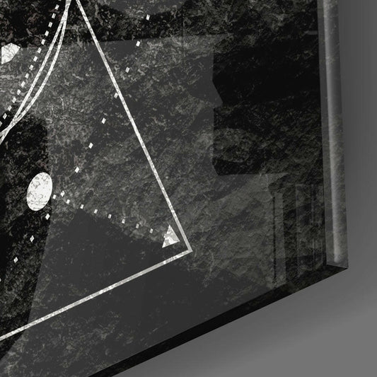 Lines of the Triangle Glass Wall Arts