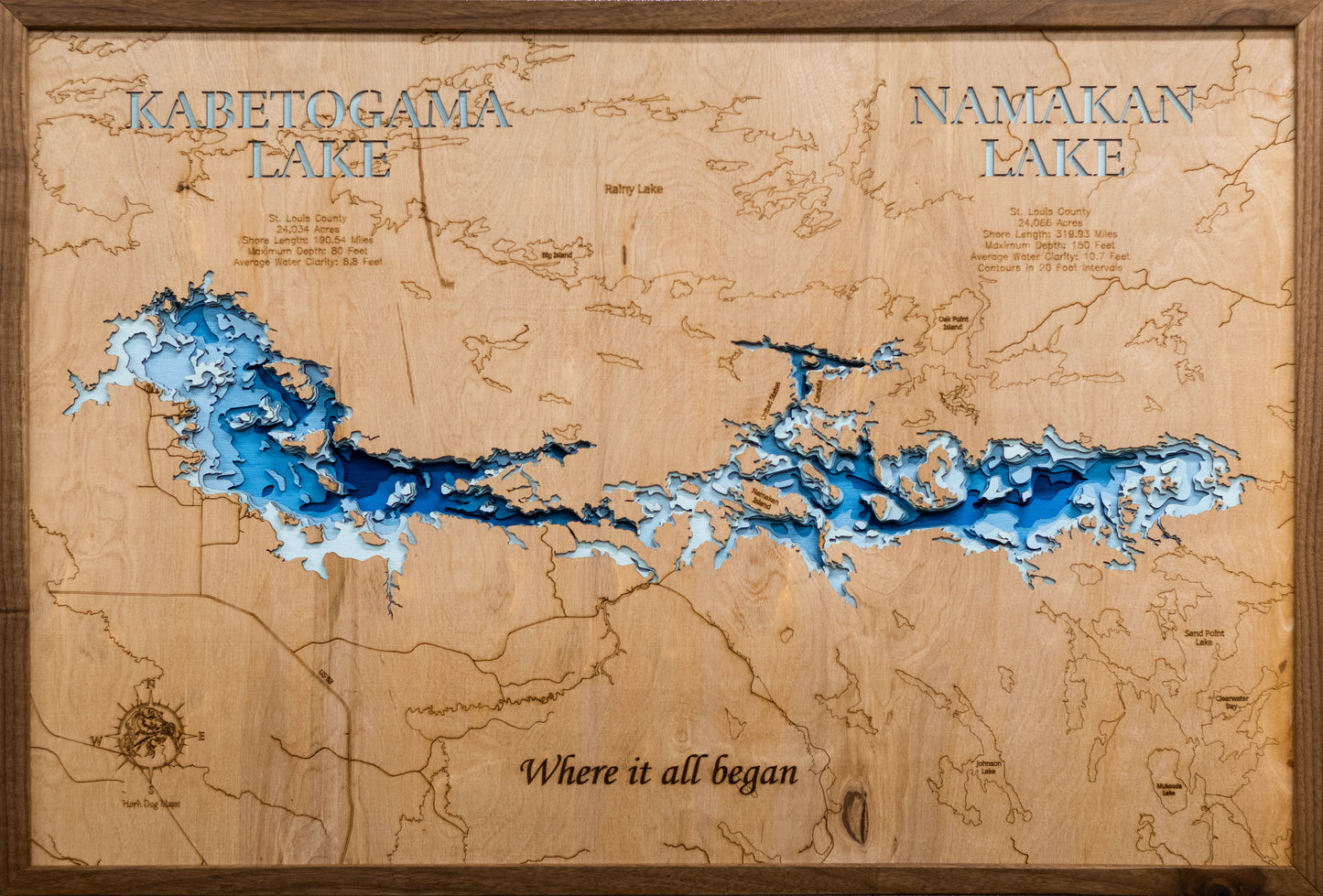 Namakan and Kabetogama Lake in St Louis County, Minnesota