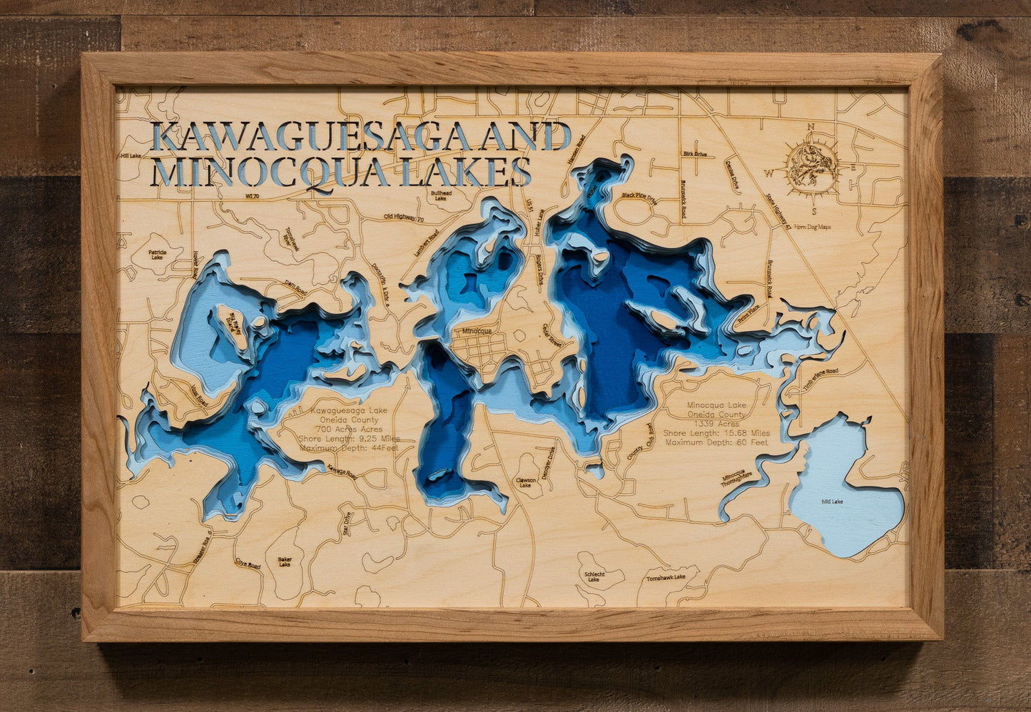 Kawaguesaga and Minocqua Lakes in Oneida County, Wisconsin