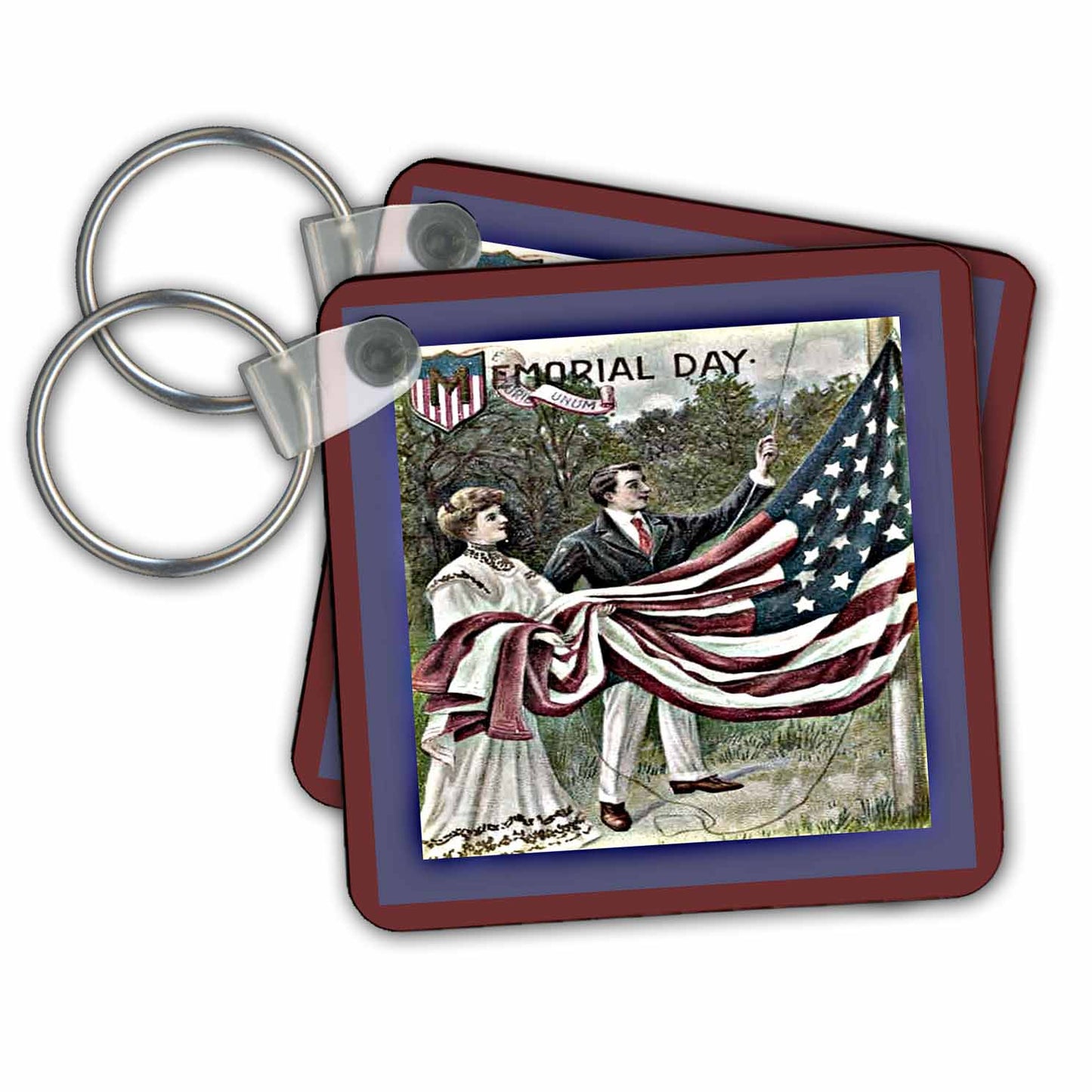Key Chain - Memorial Day Flag Textured Patriotic