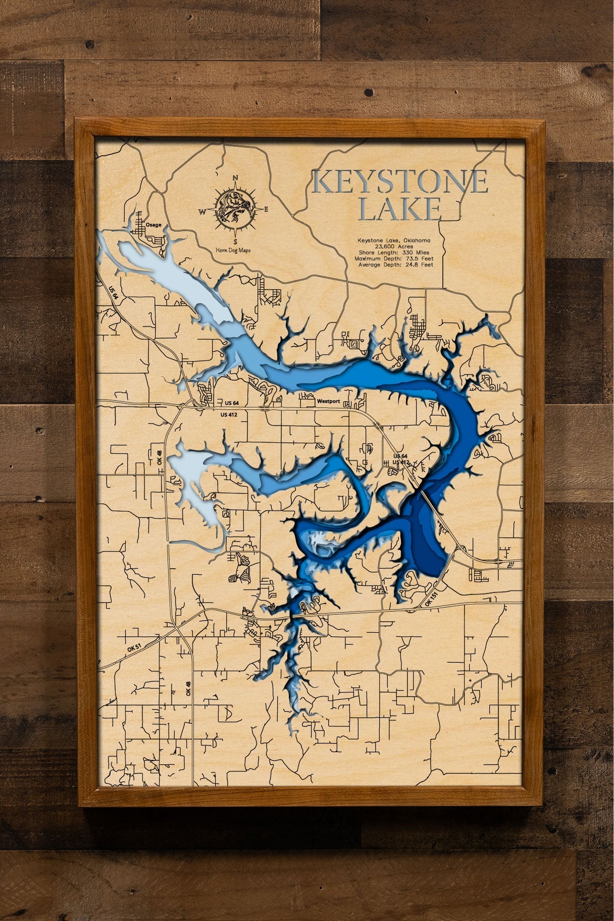 Keystone Lake in Pawnee County, Oklahoma