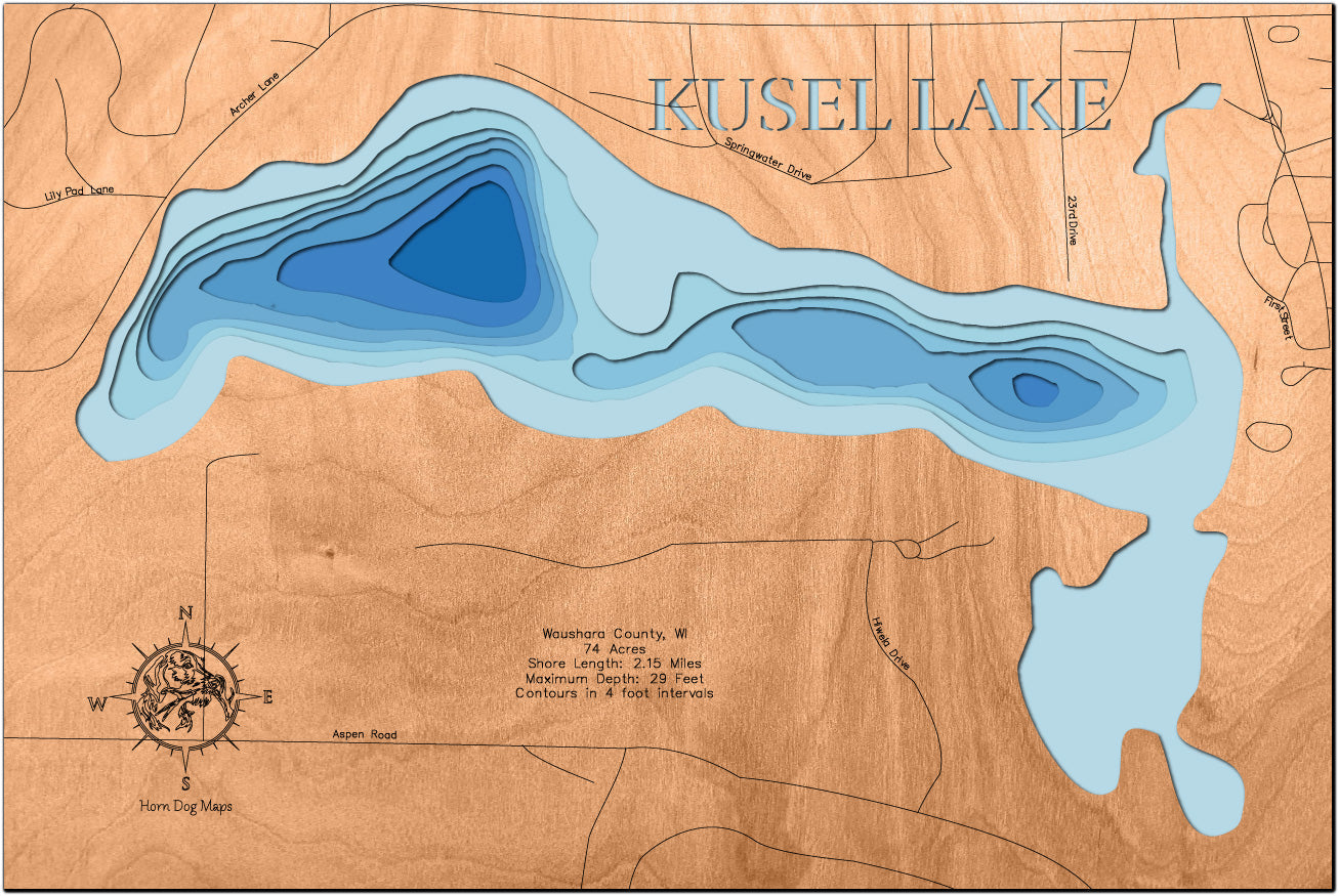 Kusel Lake in Waushara County, Wisconsin