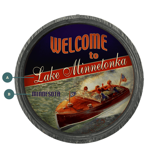 Red, White, and Blue Boaters - LED Barrel End Wall Art