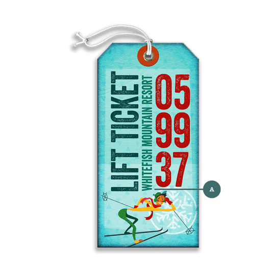 Whitefish Mountain Lift Ticket - Luggage Tag