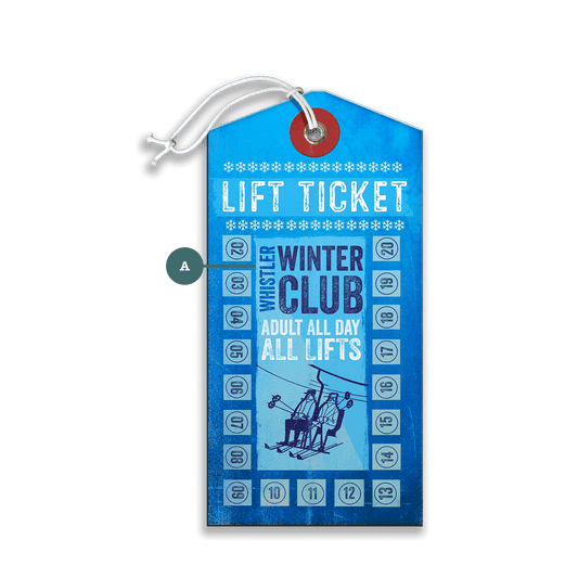 Blue Punch Card Lift Ticket - Luggage Tag