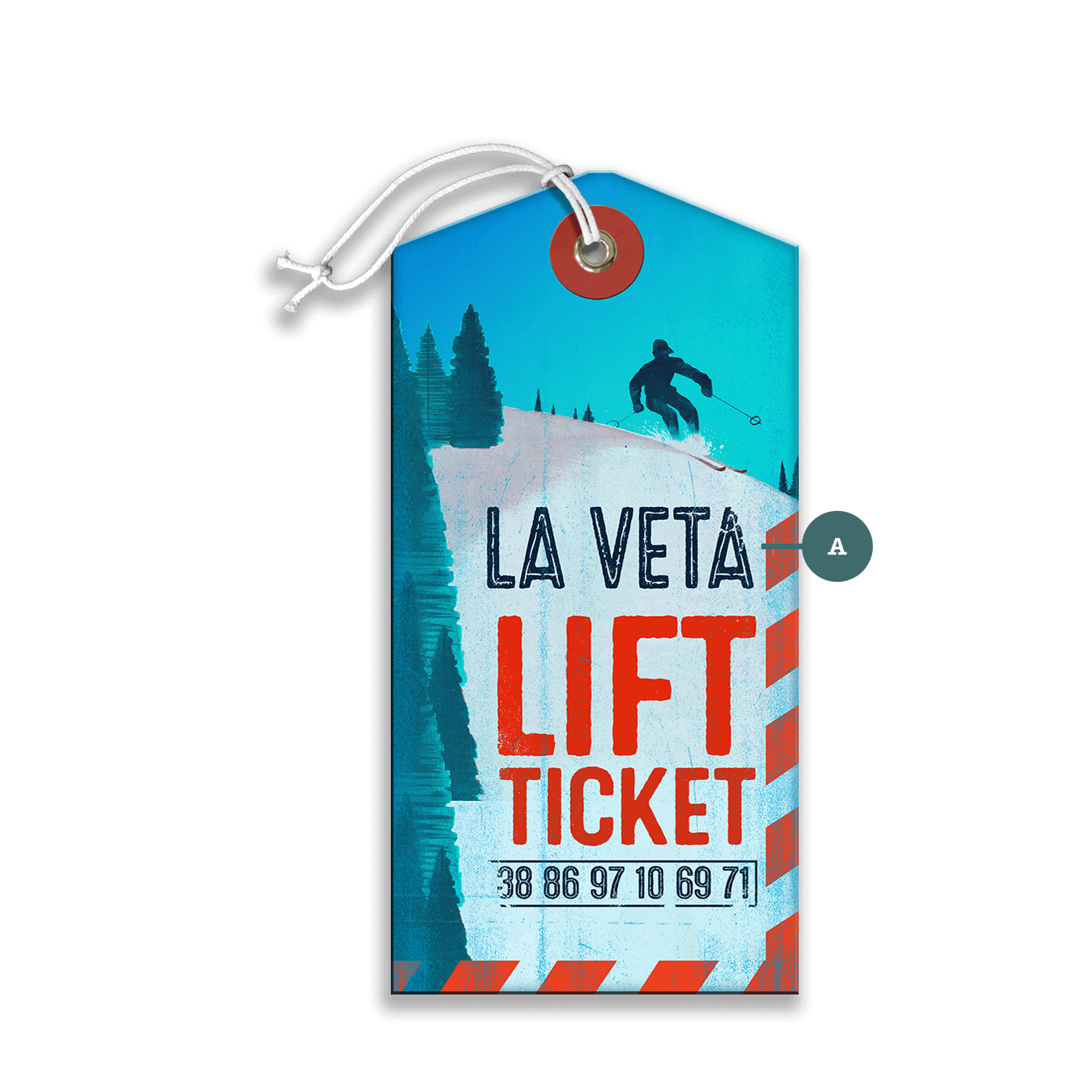 Skier Silhouette Lift Ticket - Luggage Tag