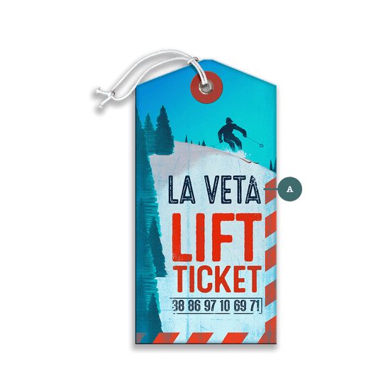 Skier Silhouette Lift Ticket - Luggage Tag
