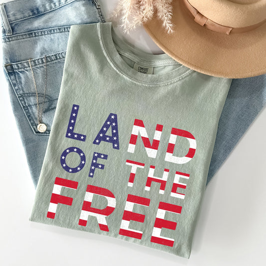Land Of The Free Patriotic 4th Of July American Pride Edition Comfort Colors Tee