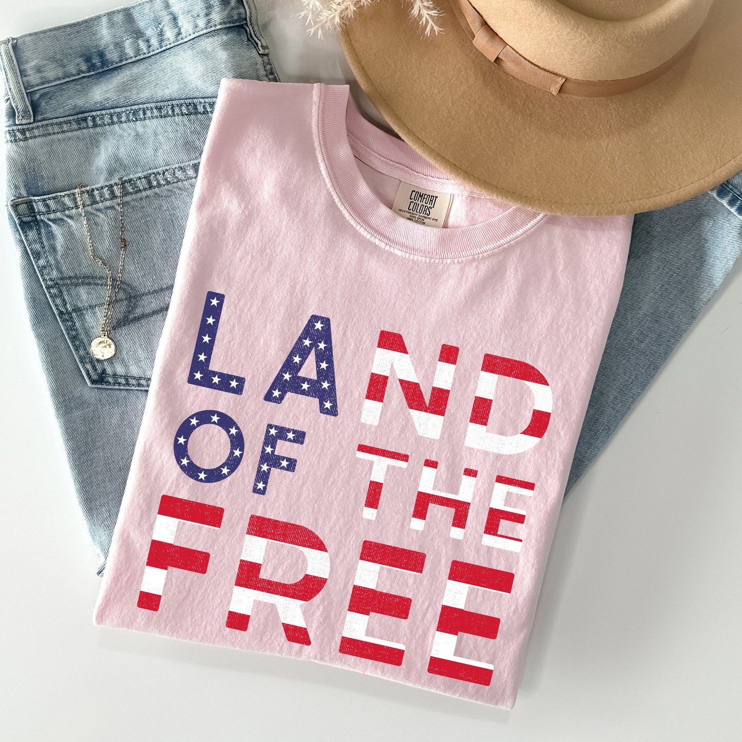 Land Of The Free Patriotic 4th Of July American Pride Edition Comfort Colors Tee