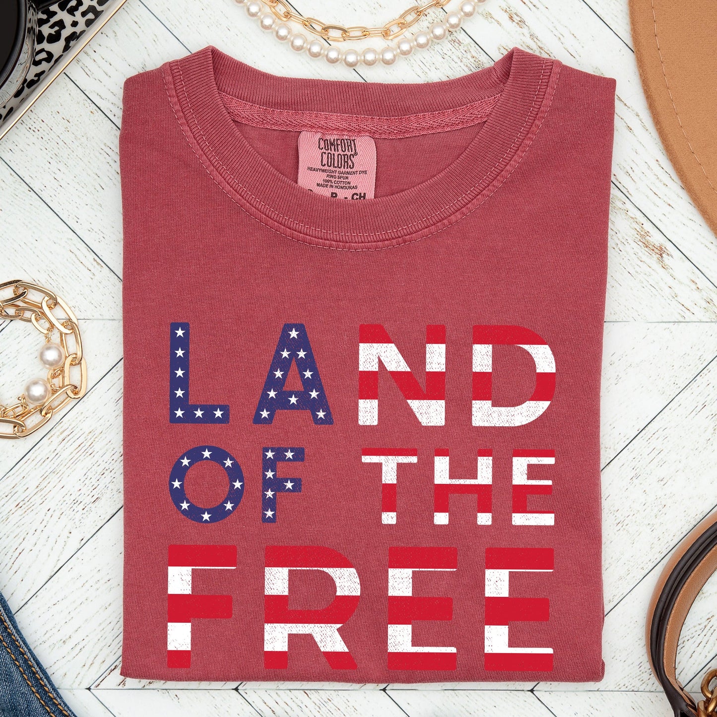 Land Of The Free Patriotic 4th Of July American Pride Edition Comfort Colors Tee