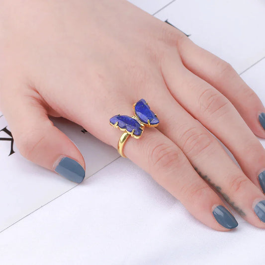 Crystal Butterfly Necklace & Ring