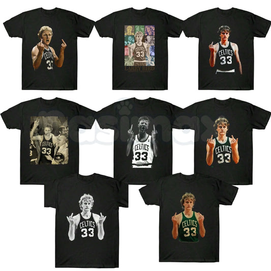 Larry Bird Retro 90s Graphic T-Shirt – Vintage Boston Basketball Men's Tee, Premium 100% Cotton Hardwood Legend Top, Soft Lived-In Heavyweight Sportswear Heritage Shirt, Made in USA