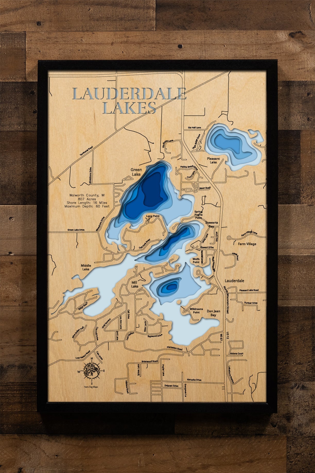 Lauderdale Lakes in Walworth County, Wisconsin