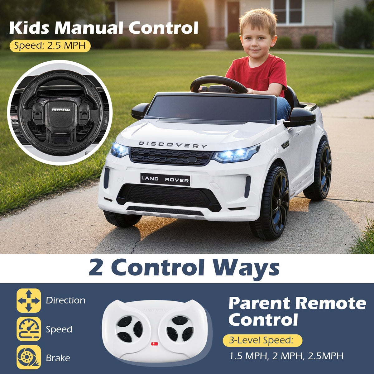 Licensed Land Rover Kids Ride on Car 12V Battery Powered Kids Electric Car