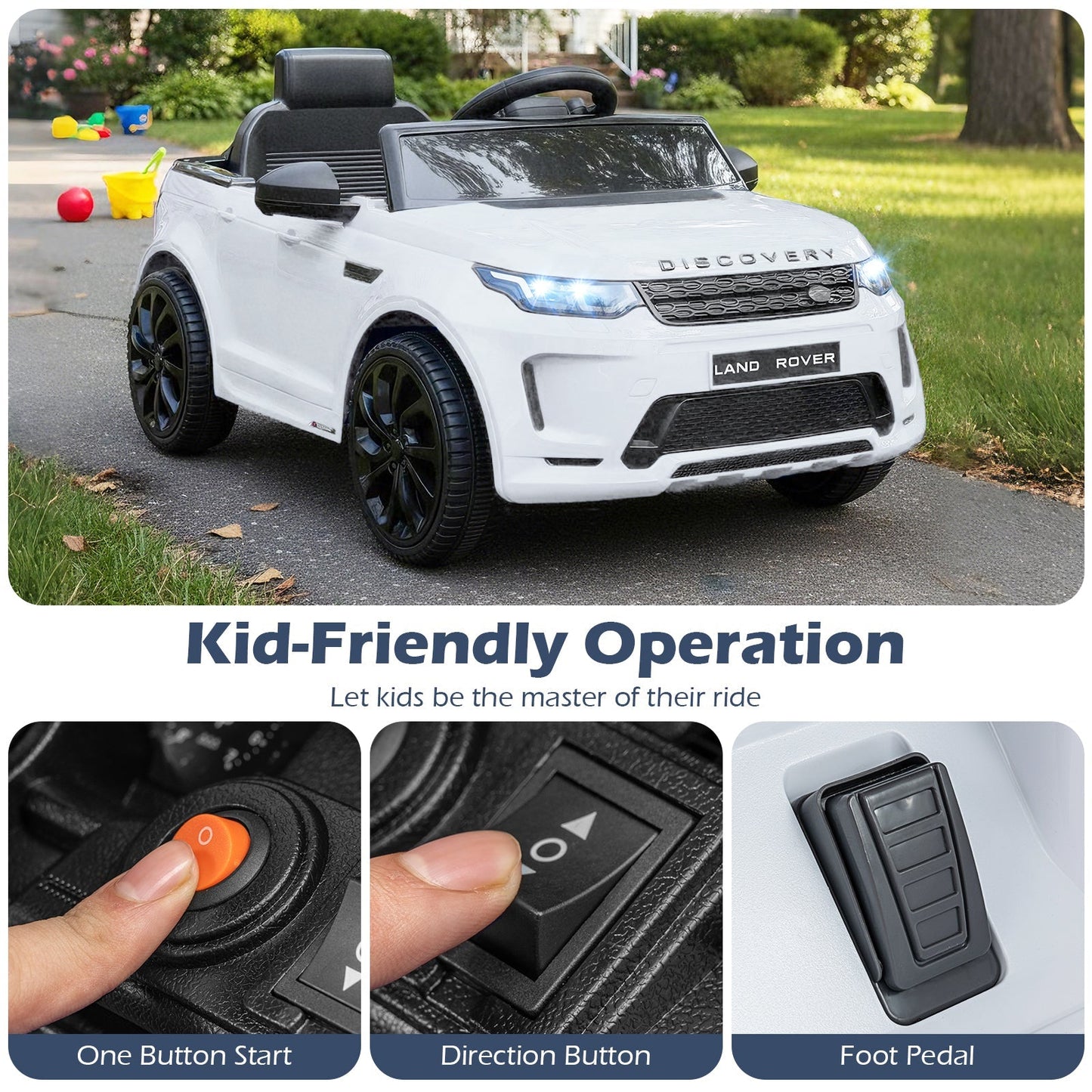Licensed Land Rover Kids Ride on Car 12V Battery Powered Kids Electric Car