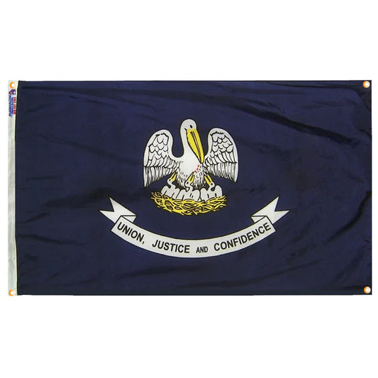 Louisiana Flag with Grommets Along the Edges for Wall Hanging
