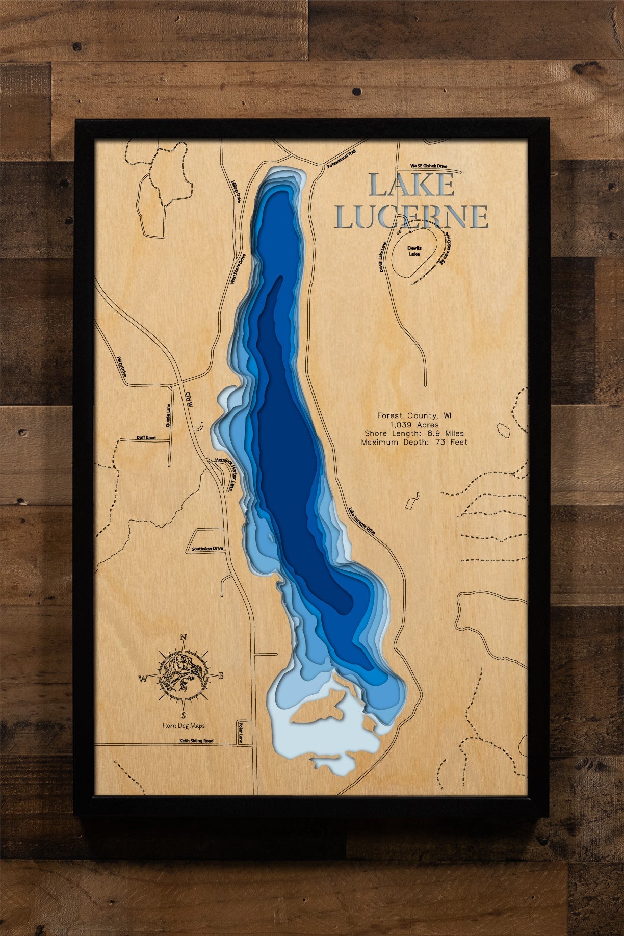 Lake Lucerne in Forest County, Wisconsin
