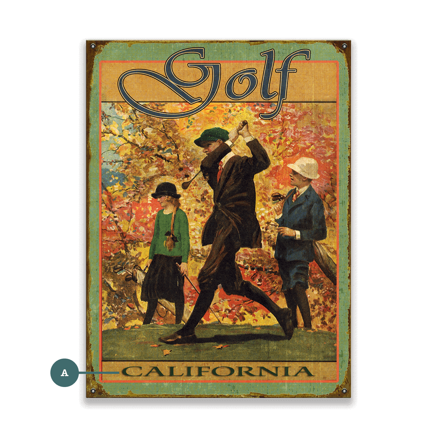 Golden Age of Golf - Wood & Metal Wall Art