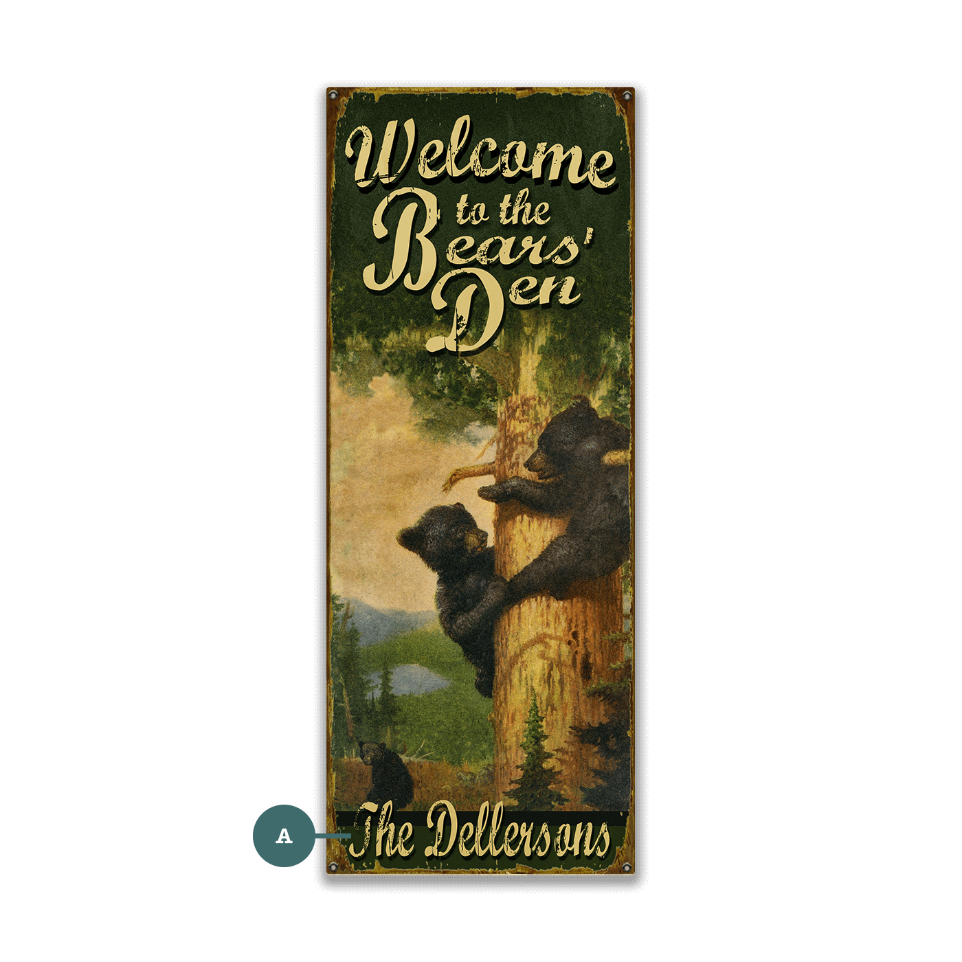 The Bears' Den: Personalized - Wood & Metal Wall Art