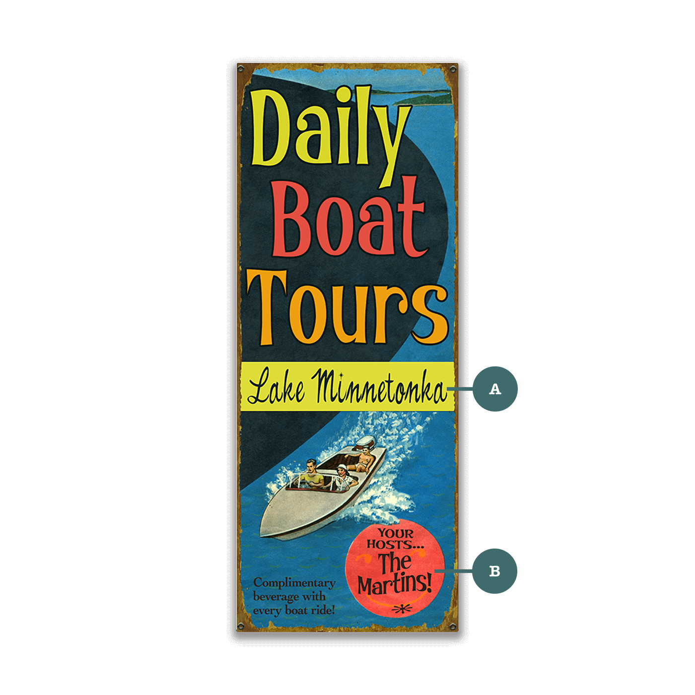 Daily Boat Tours - Wood & Metal Wall Art