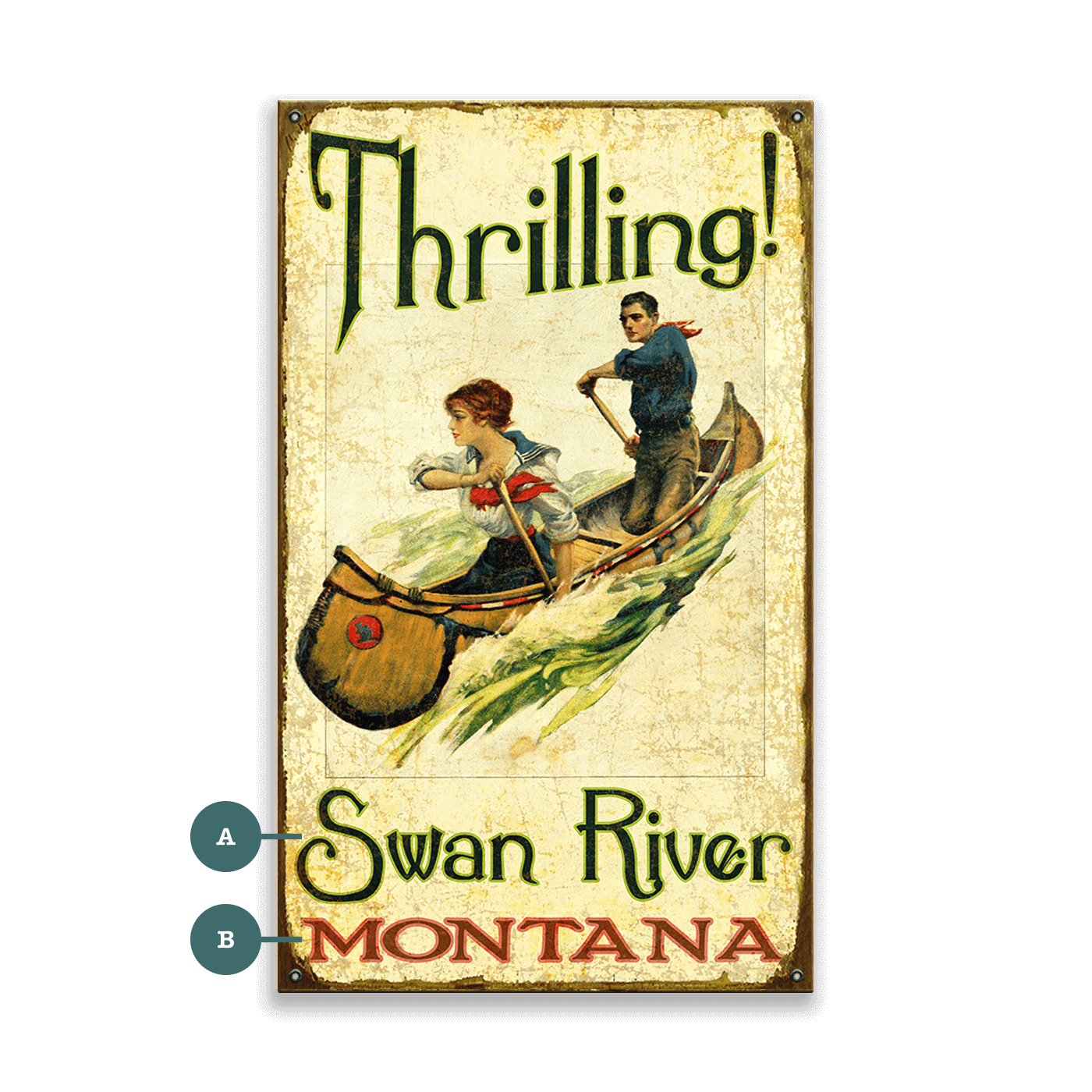 Thrilling River Ride - Wood & Metal Wall Art
