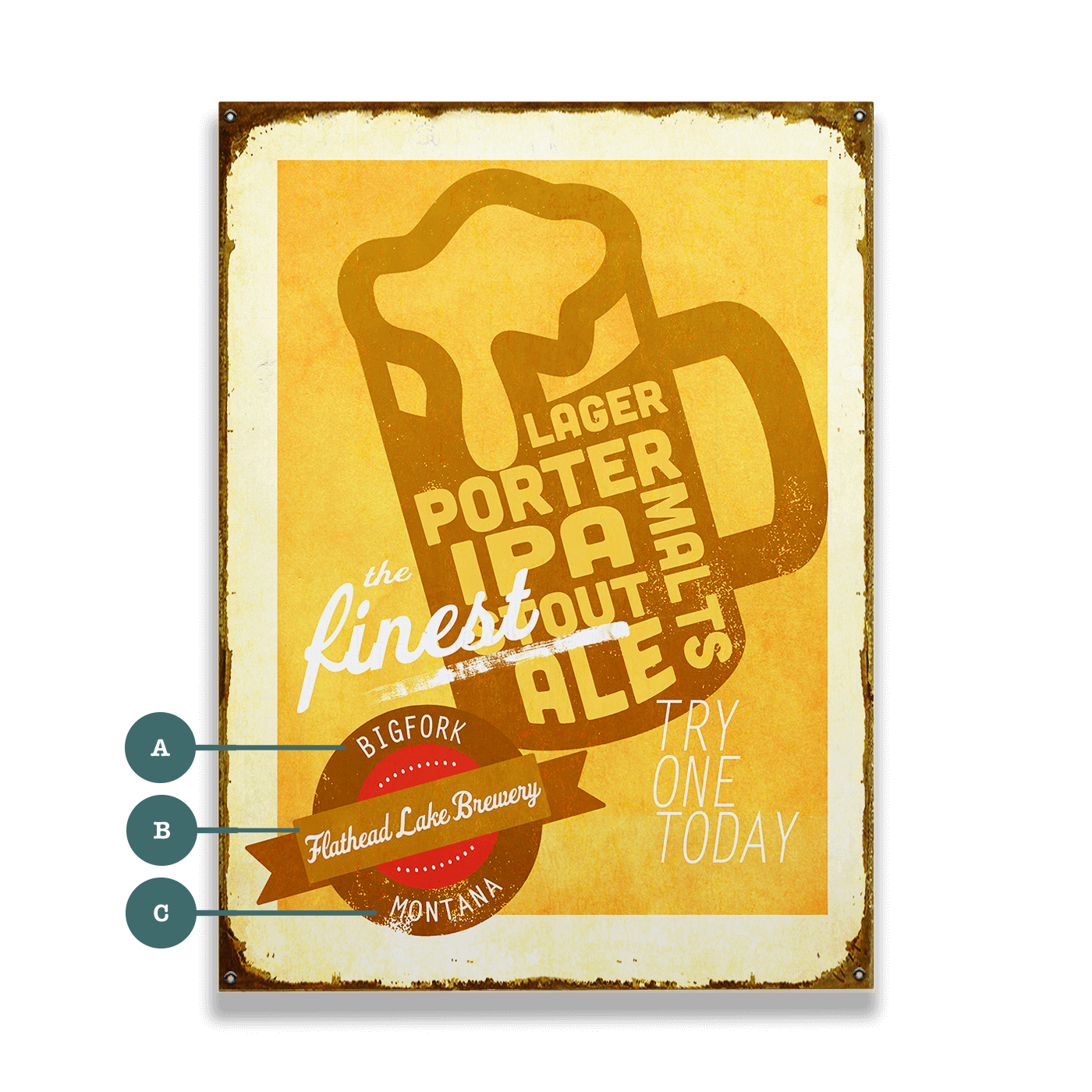 The Finest Beer - Wood & Metal Wall Art