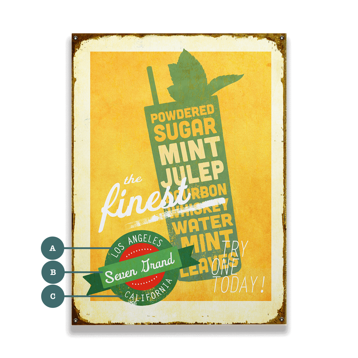 The Finest Mint Juleps - Wood & Metal Wall Art