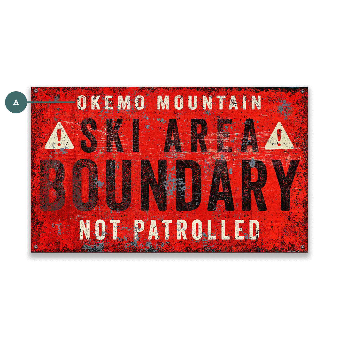 Ski Area Boundary: Personalized - Wood & Metal Wall Art