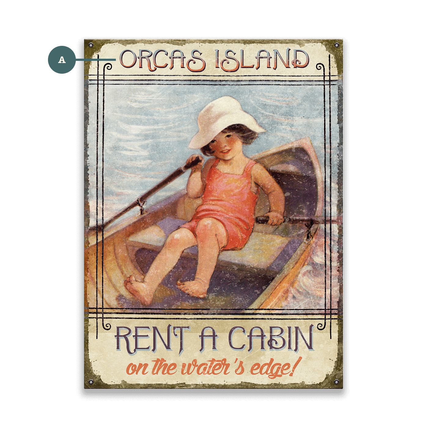 Rent a Cabin on the Water's Edge - Wood & Metal Wall Art